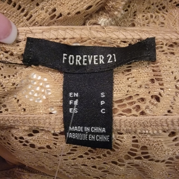 Brown Forever 21 Women's Crisscross Floral Lace Bralette - Picture 3 of 8